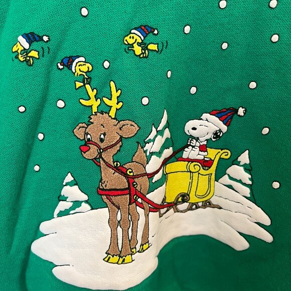 VTG 12m Snoopy Christmas Sweatshirt Charlie Brown & Gang Infant Toddler w/ Tags - Picture 2 of 9